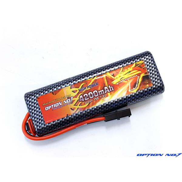 【ネコポス対応】OPTION No.1(オプションNo.1)/Li-lon 7.4V 4200mAh 15C リチウムイオンバッテリー