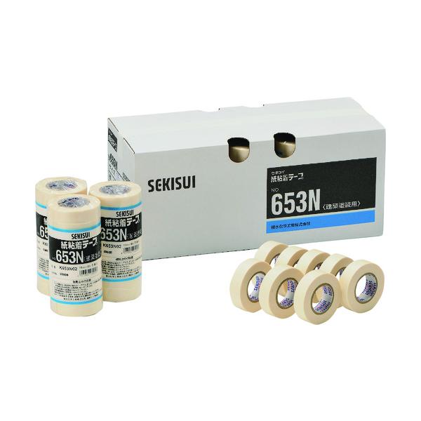 積水 和紙粘着テープ#653N 24X18 1パック=5巻入 K653N05 梱包用品 テープ用品 マスキングテープ 代引不可