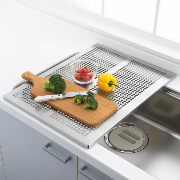 ヨシカワ 日本製 燕三条 シンクに渡せる 頑丈スライドプレート 伸縮式