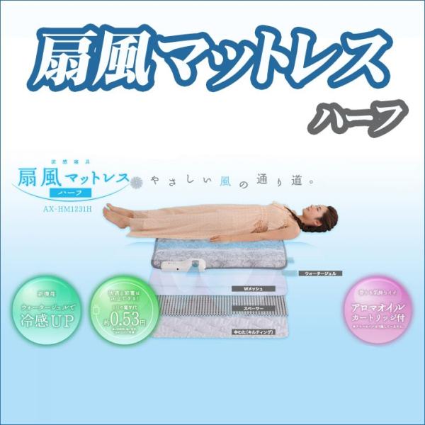 ATEX アテックス 涼感寝具 扇風マットレス ハーフ AX-HM1231H :a8