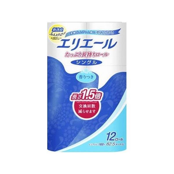 他サイト： 単品 大王製紙 エリエール トイレットティシュー たっぷり長持ち 12ロール シングル 代引不可の商品画像