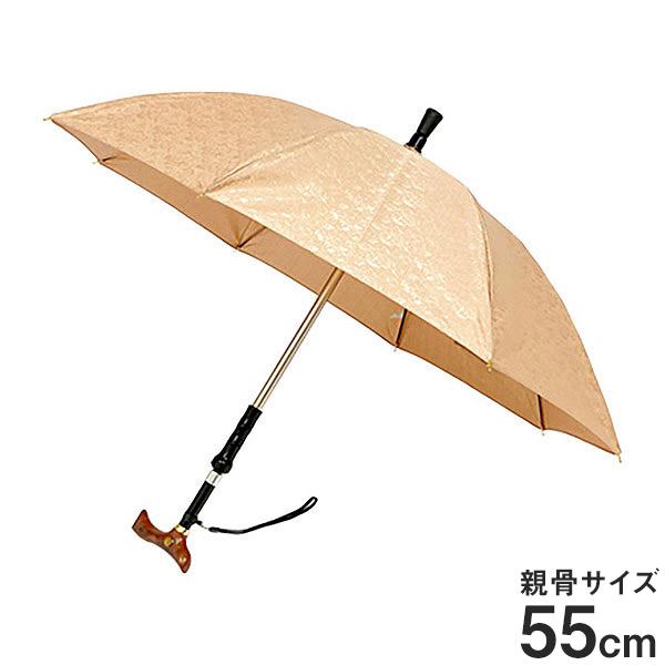 デュエットウォーカーMG 調整付マグネットタイプ55cm ジャガードローズ柄サーモンピンク 55cm 傘 かさレディース 女性用 杖 母の日 敬老の日 ギフト ピンク(代引不可)【送料無料】 デュエットウォーカーMG 調整付マグネットタイプ55cm ジャガードローズ