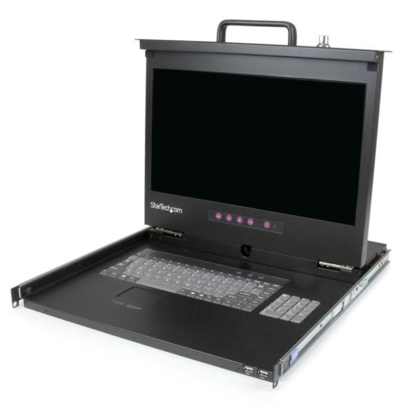 StarTech サーバーラック用LCD一体型KVMコンソールドロワー 1U 17インチ HD/1080p対応 前部にUSBハブ装備 RACKCONS17HD 代引不可