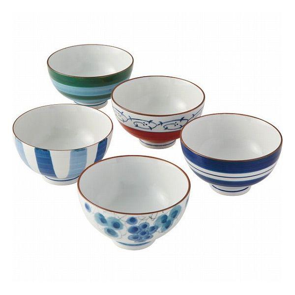 有田焼 染錦絵変り 新茶漬5客揃 003-025M 和陶器 和陶茶碗 絵変り茶碗