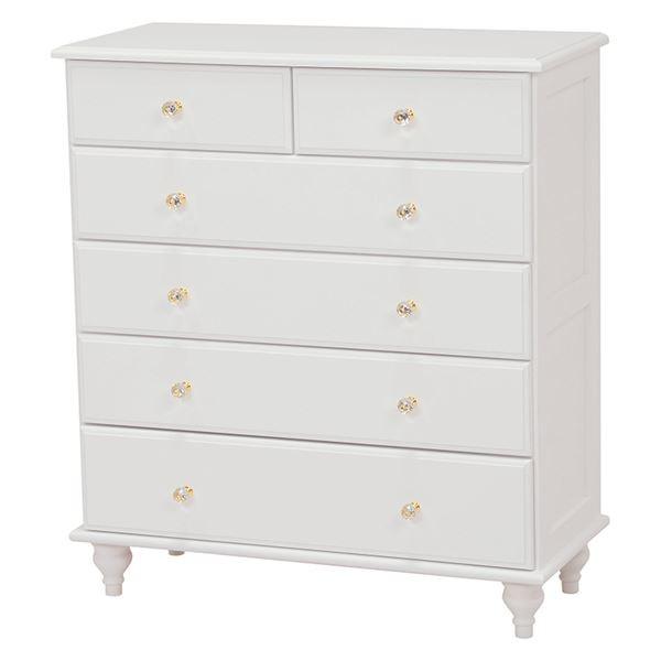 さらに値下げ ワイドチェスト 収納棚 5段 幅80cm 奥行35cm クリスタル取っ手付き 木製 ホワイト 白 日時指定 セールsale Baanorachon Com