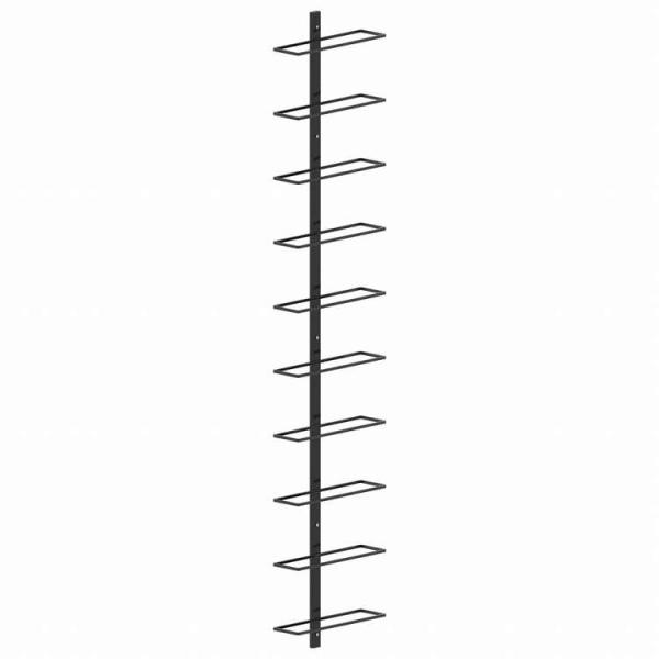 vidaXL 壁掛けワインラック 10本 ブラック 金属製家具 キャビネット 収納 ワインラック 代引不可