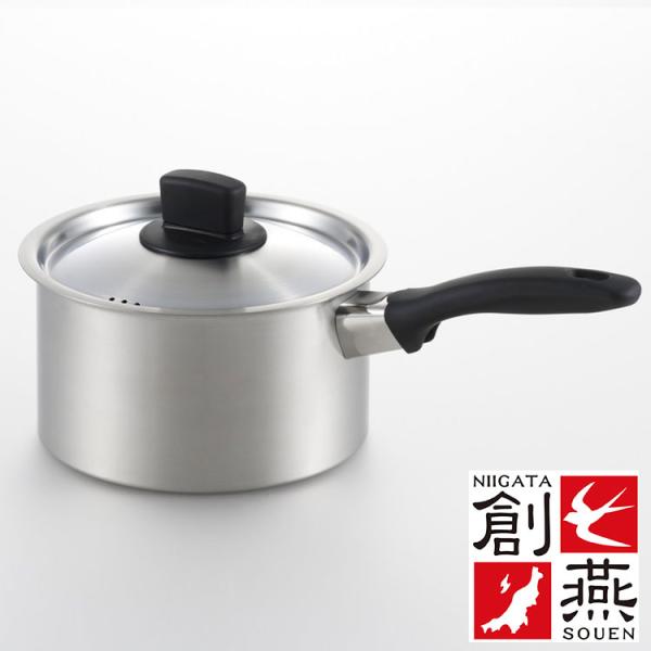 創燕 ステンレス製 IH 200V対応 片手なべ 18cm 日本製200 H電磁調理器