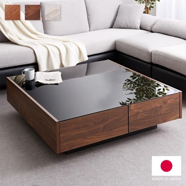 ＊IRORI様用＊【送料込み】100cm正方形モダンローテーブル (木目×ガラス センターテーブル 日本製 桐材使用 木製 100×100cm 正方形