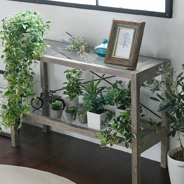 古材 ガラス シャビ ラック 2段 フラワースタンド 花台 鉢置き台 室内 木製 インテリア 幅90 奥行30 高さ70 観葉植物 飾り棚 代引不可 Jk Faw 0001 Na リコメン堂インテリア館 通販 Yahoo ショッピング