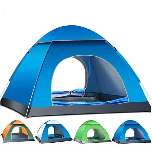 かわいい新作 テント ワンタッチテント 3～4人用 設営簡単折りたたみ 収納袋 青