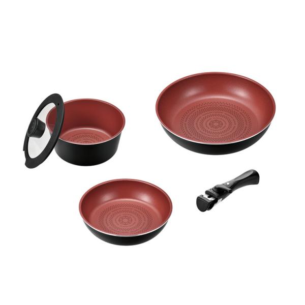 パール金属 クックサイン ダイヤモンドコート クックウェア5点セットA