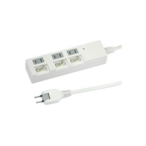 YAZAWA ���U�� �ʃX�C�b�`�t�ߓd�^�b�v 3�� 3m �� Y02BKS333WH