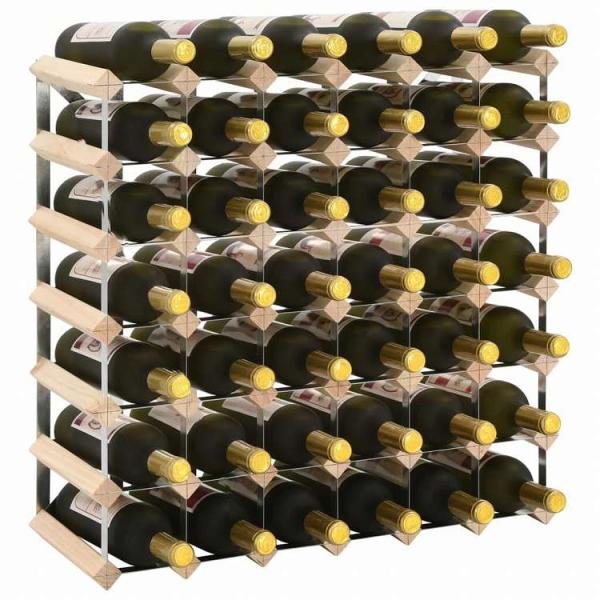 vidaXL ワインラック ボトル42本 無垢のパインウッド家具 キャビネット 収納 ワインラック 代引不可