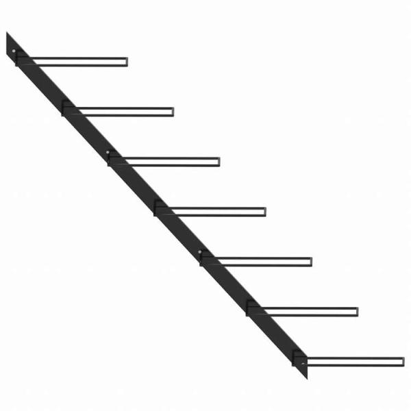 vidaXL 壁掛けワインラック 7本 ブラック 金属製家具 キャビネット 収納 ワインラック 代引不可