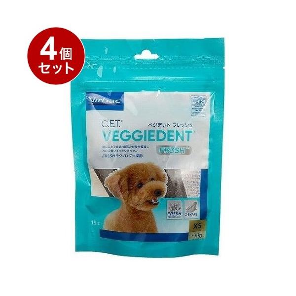 4個セット ビルバックジャパン C.E.T.ベジデントフレッシュ 犬用 XS 15本入