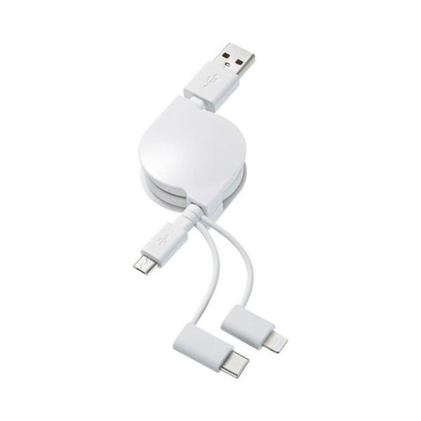 �T�����T�v���C ���C�g�j���O�EType-C�EmicroB���惊USB3in1�P�[�u��0.8m KBIPLTM08KW ����s��