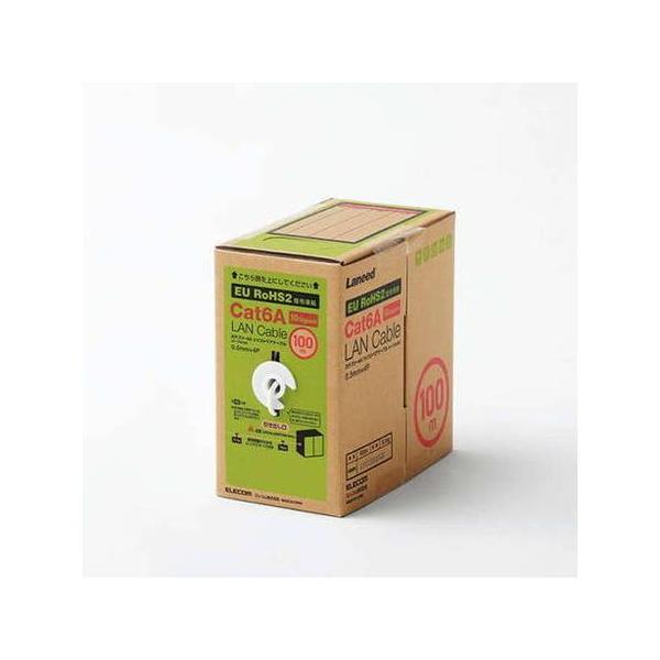 elecom �G���R�� LAN�P�[�u��/CAT6A�Ή�/EU RoHS�w�ߏ���/�R�l�N�^����/�P��/�����b�N�X/100m/�z���C�g LD-GPAL/WH100RS ����s��