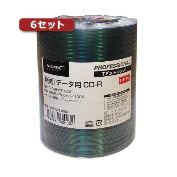6Zbg HI DISC CD-R f[^p i 100 TYCR80YS100BX6 s