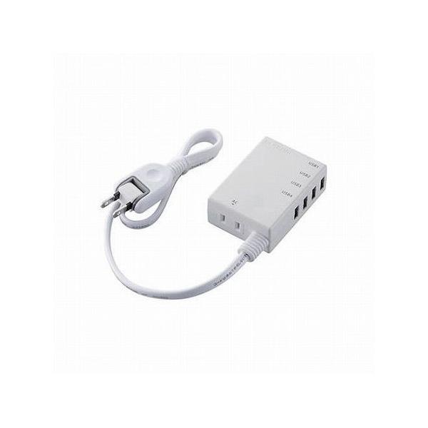 5�Z�b�g�G���R�� USB�^�b�v/USB���X×4/AC×1/�P�[�u��60cm/3.1A/�z���C�g MOT-U06-2144WHX5 ����s��