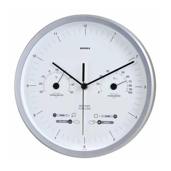 ESCO エスコ φ265mm 掛時計 温度・湿度計付 EA798CN-15 代引不可