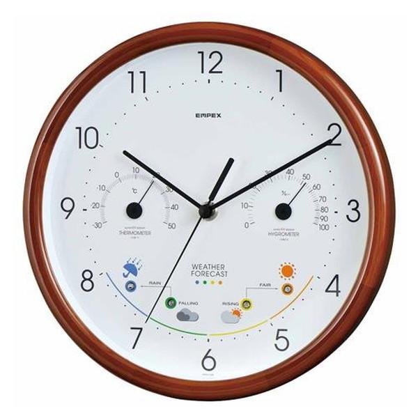 ESCO エスコ φ270mm 掛時計 温度・湿度計付 EA798CN-16 代引不可