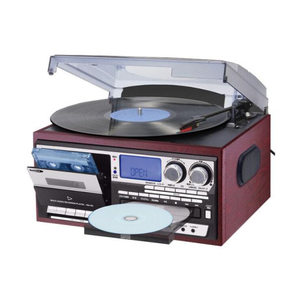 マルチ・オーディオ・レコーダー プレーヤー 交換針3本付き レコード カセットテープ CD SDカード USBメモリ 音源再生 MA-90 代引不可