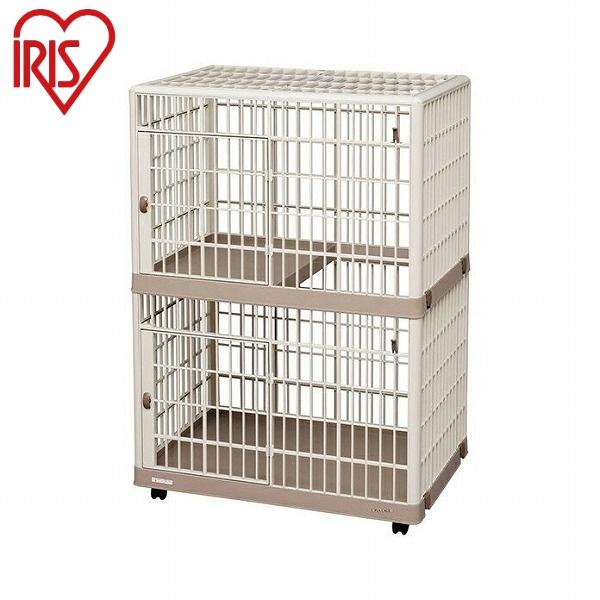 アイリスオーヤマ プラケージ 812 ベージュ 猫 ケージ 2段 静音