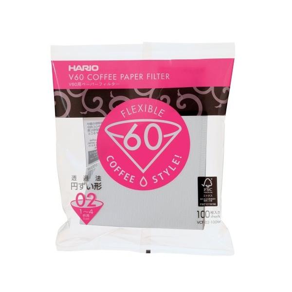 HARIO nI V60py[p[tB^[ 02W 1-4tp 100 VCF-02-100W