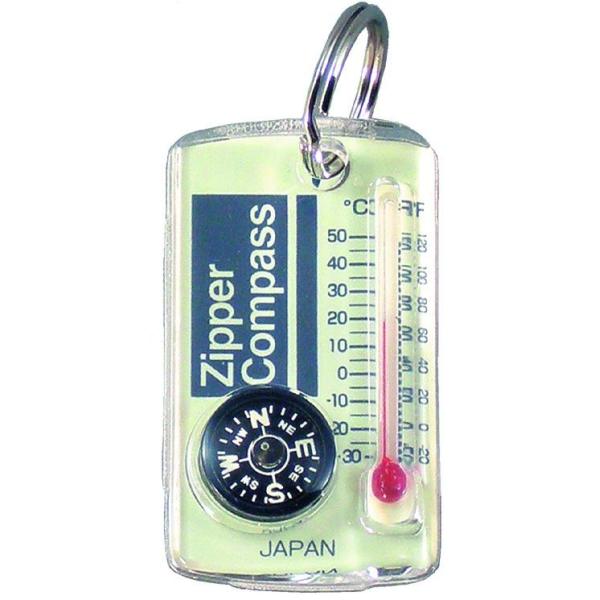 【MIZAR-TEC】ミザールテック ジッパーコンパス 温度計付 クリア 日本製 NO15A /10点入り 代引不可
