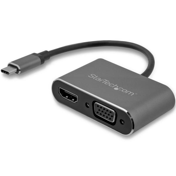 STARTECH.COM LTD CDP2HDVGA USB-C-VGA HDMI ϊfBXvCA_v^ 2 in 1 USB Type-C}`A_v^[ 4K 30Hz A~P[X Xy[XO[ s