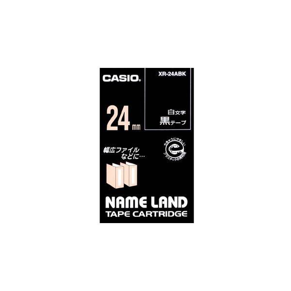 �i�܂Ƃ߁j �J�V�I CASIO �l�[�������h NAME LAND �X�^���_�[�h�e�[�v 24mm×8m ���^������ XR-24ABK 1�� �k×4�Z�b�g�l ����s��