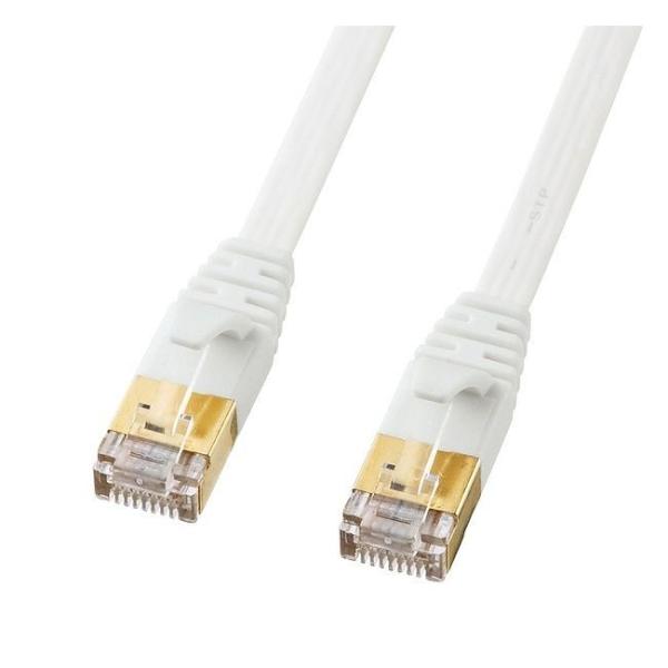 �T�����T�v���C CAT7�E���g���t���b�gLAN�P�[�u�� 5m�A�z���C�g KB-FLU7-05W ����s��