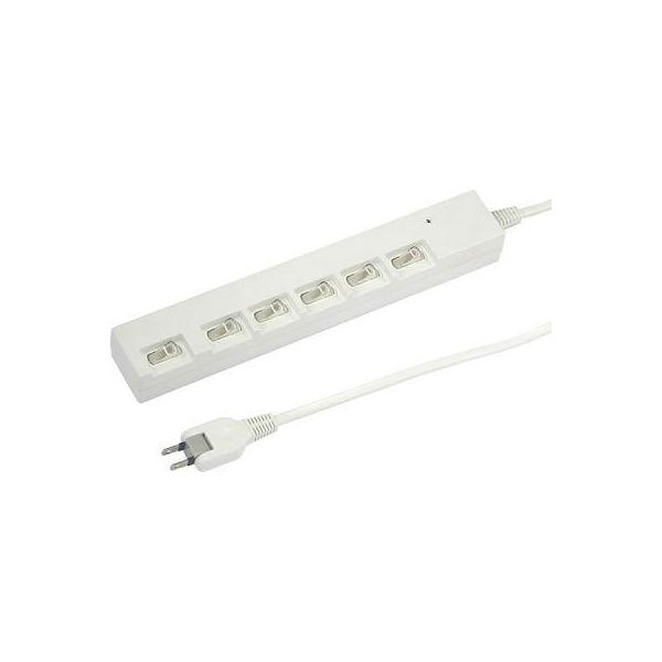 YAZAWA ���U�� �������ʃX�C�b�`�t�ߓd�^�b�v 6�� 2m �� Y02YBKS662WH