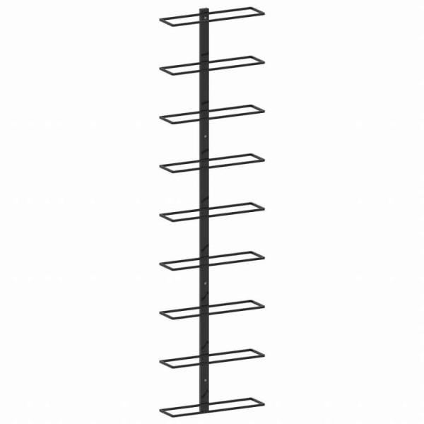 vidaXL 壁掛けワインラック 9本 ブラック 鉄製家具 キャビネット 収納 ワインラック 代引不可