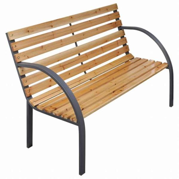 vidaXL ガーデンベンチ 112 cm モミ無垢材家具 アウトドア家具 屋外椅子 アウトドアベンチ 代引不可