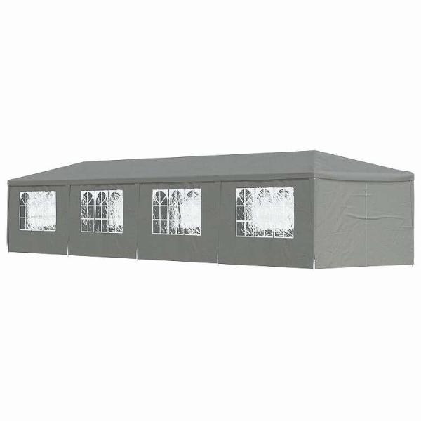 vidaXL パーティーテント 1200 x 300 x 255 cm ライトグレー PEとスチールホーム ガーデン 芝 ガーデン アウトドアリビング 代引不可