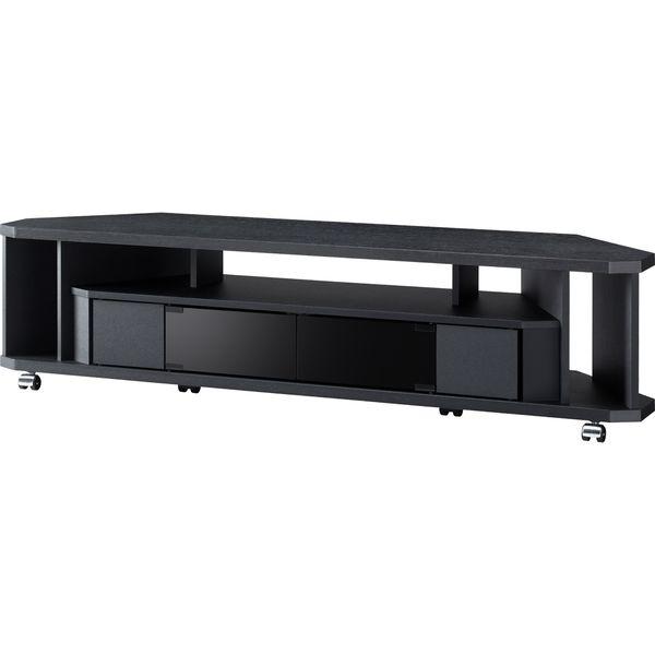 【軒先渡し】朝日木材加工 コーナーテレビ台 Nook 幅1400×奥行360×高さ348mm ブラック NOA-1400AV-BK 1台（直送品）