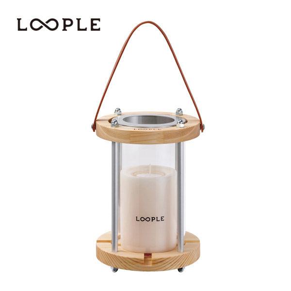 ペガサスキャンドル LOOPLE キャンドルランタン「ウッド」 Lサイズ アイボリー 1セット（直送品）