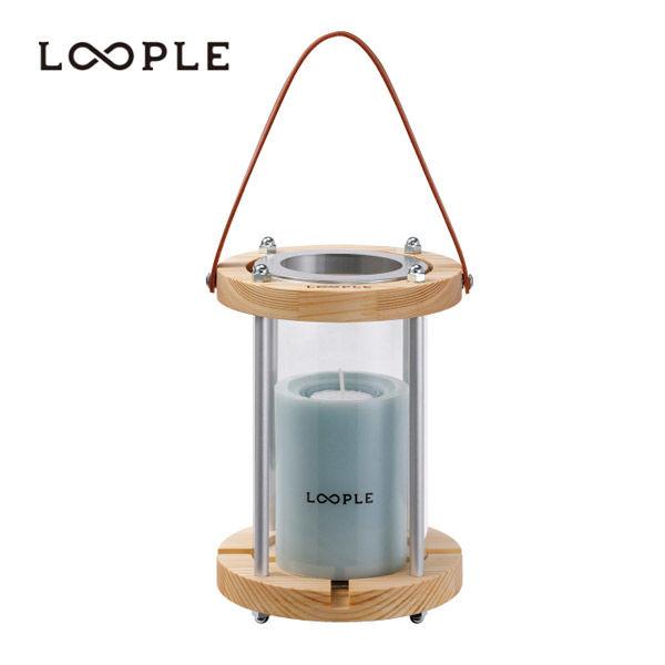 ペガサスキャンドル LOOPLE キャンドルランタン「ウッド」 Lサイズ アクア 1セット（直送品）