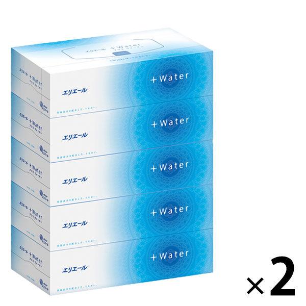 ティッシュペーパー 保湿 180組（5箱入） 1セット（2パック） エリエール+Water 大王製紙