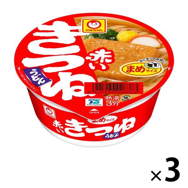東洋水産　マルちゃん 赤いまめきつねうどん ミニサイズ　1セット（3個）和風カップめん　ミニサイズ