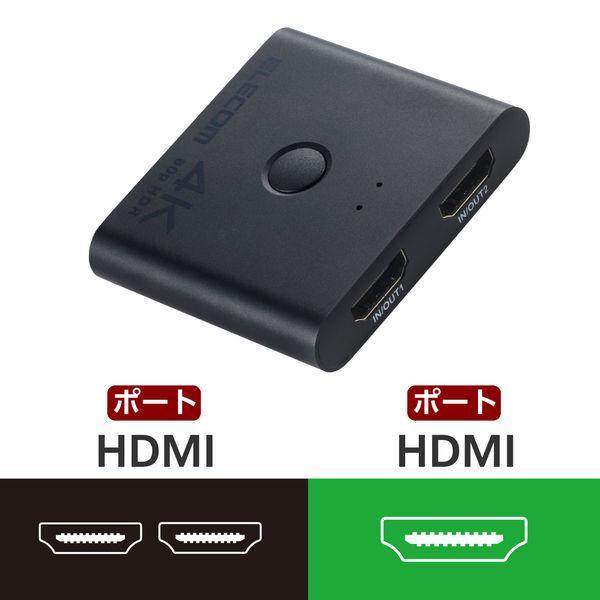 HDMI 切替器 分配器 2入力1出力/1入力2出力 双方向切替 セレクター 黒 DH-SW4KBD21BK/E エレコム 1個