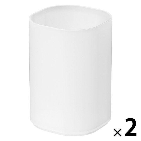 無印良品 再生ポリプロピレン入りブラシ ペンシルスタンド 約７１×７１×１０３ｍｍ 1セット（1個×2） 良品計画