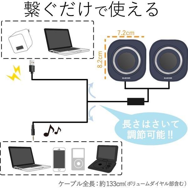 他サイト： エレコム コンパクトスピーカー/4W/USB電源/ブラック MS-P08UECBK 1個の商品画像