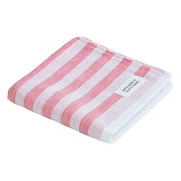 MARUSHIN by SHINTO TOWEL シマ シングル・レッド ハンドタオル