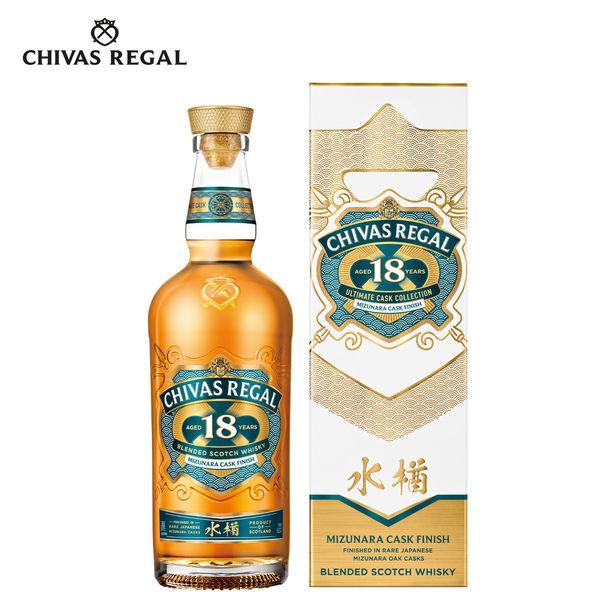 他サイト： シーバスリーガル 18年 ミズナラ カスク フィニッシュ ブレンデッド スコッチウイスキー ギフト箱入 700ml 正規の商品画像