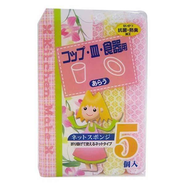 キッチンスポンジ キッチンメイト 5個入り ネットスポンジ 248121 1個 ワイズ