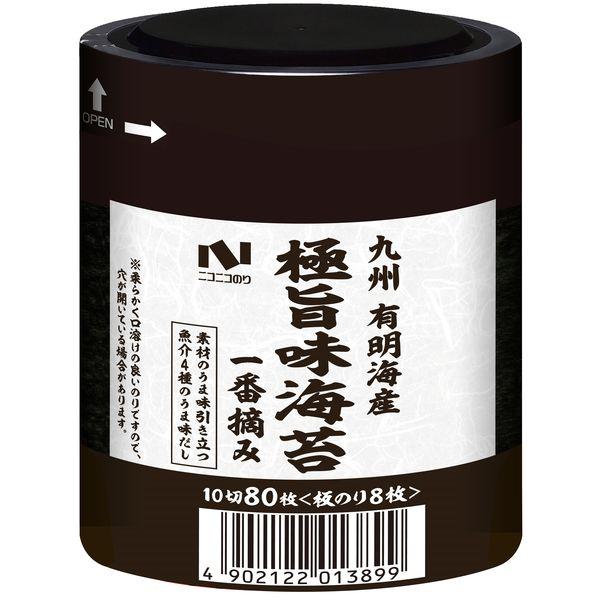 （セール）極旨 味のり卓上 一番摘み 化学調味料無添加 九州有明海産 10切80枚 1個 ニコニコのり