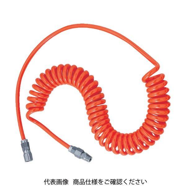 トラスコ中山 ウレタンコイルホース 4.0m オレンジ UCH-5 1本(4m) 104-2271