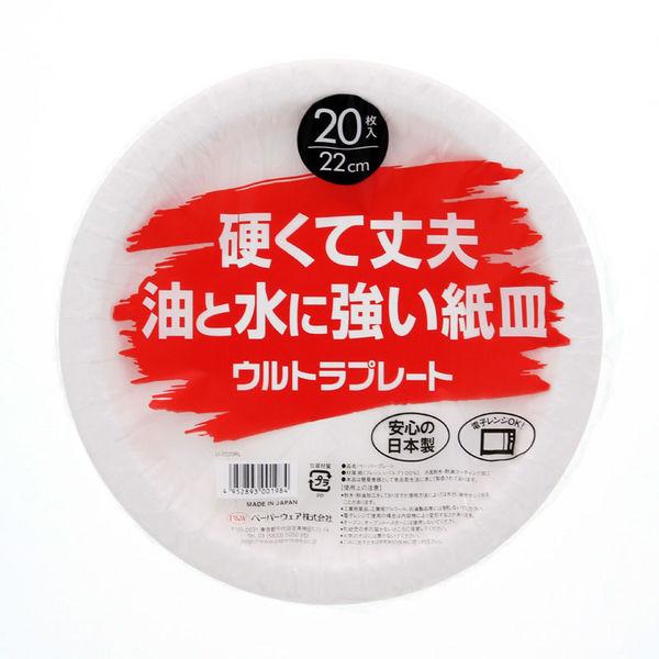 ペーパーウェア Uー2220RL ウルトラプレート22cm 004283136 1袋(20枚)